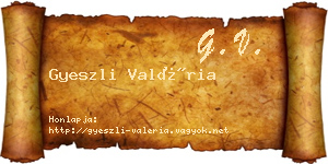 Gyeszli Valéria névjegykártya